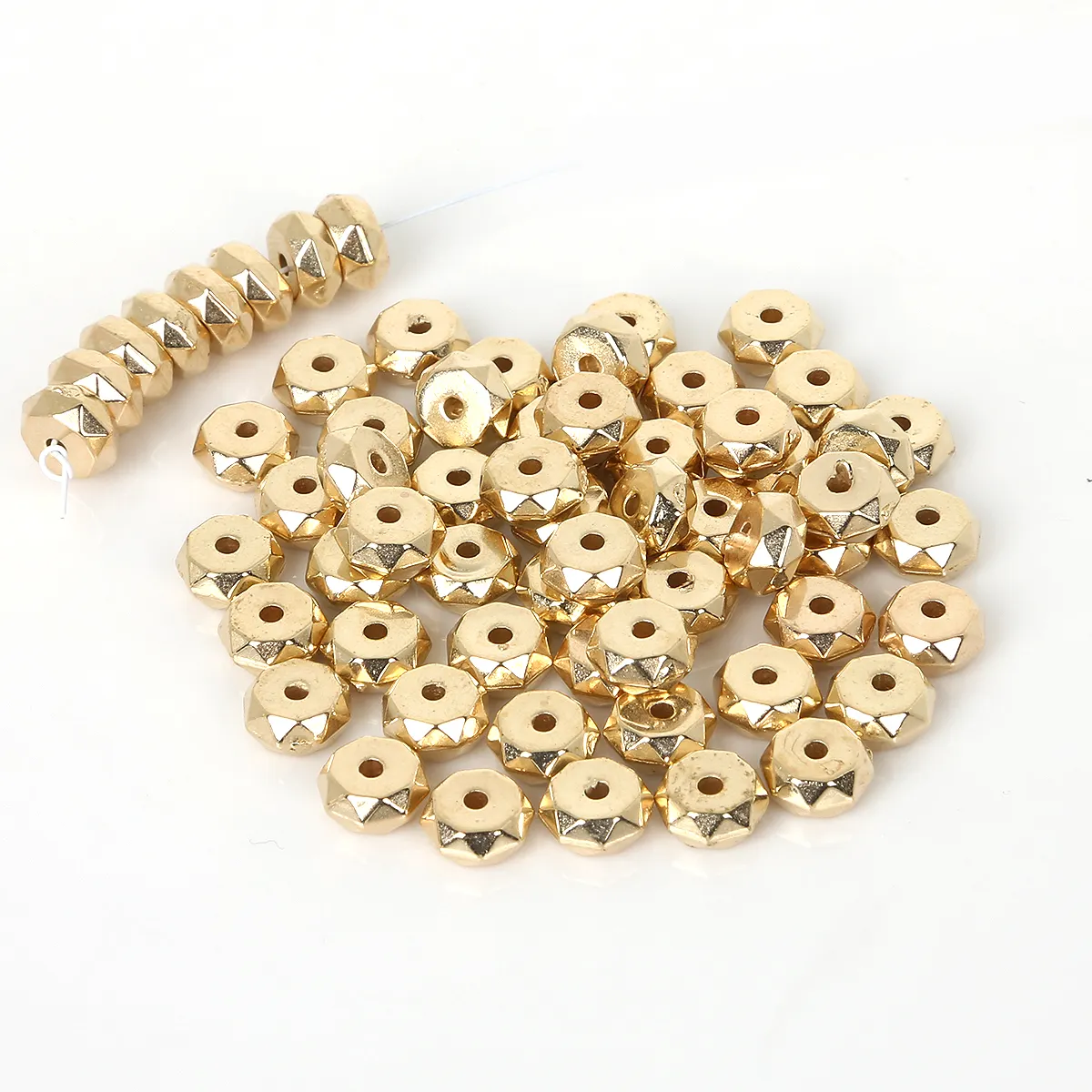 China wholesale 7mm chunky loose beads Plastic CCB cross section wheel spacer For Handmade Jewelry Findings Making ,yiwu