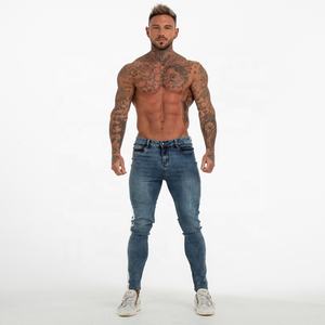 <span class=keywords><strong>Jeans</strong></span> da <span class=keywords><strong>Uomo</strong></span> Gingtto Personalizzati, Blu Lavato, Taglio Dritto, Vita Media, Comodi, <span class=keywords><strong>Elasticizzati</strong></span>, Skinny - Product Image 5