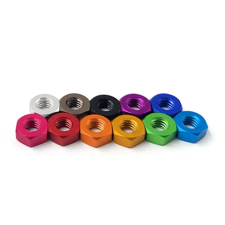 M3 M4 M5 M6 Aluminum colorful anodized hex nut