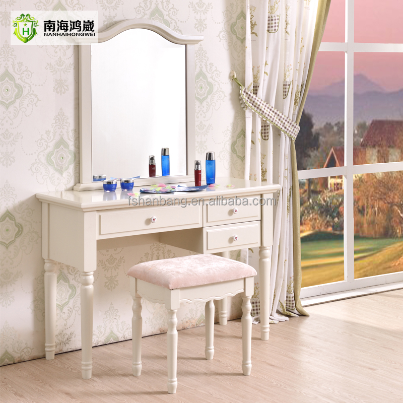 Современный белый древесины мдф панель простой тщеславие корейская мебель туалетный столик