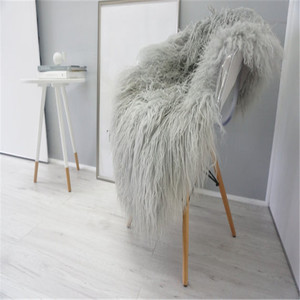 Vente en gros de tapis jeté pour <span class=keywords><strong>chaise</strong></span> cheveux longs bouclés blanc violet marron tibétain mongol tapis pour <span class=keywords><strong>chaise</strong></span> en fourrure de mouton - Product Image 6