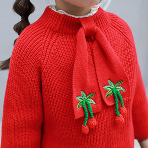 Ultimo disegno per bambini alla moda di lana fatti a mano del <span class=keywords><strong>bambino</strong></span> lavorato a maglia <span class=keywords><strong>maglione</strong></span> di <span class=keywords><strong>Natale</strong></span> con ricamo per la ragazza - Product Image 3