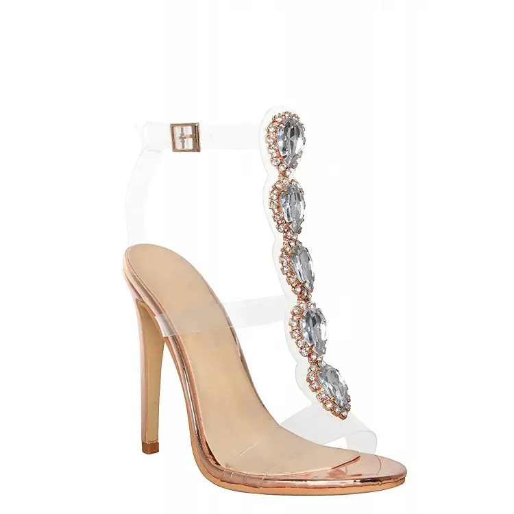 WA104 fantasia sexy su ordinazione di cristallo casual pvc trasparente tacchi alti sandali scarpe donna nuovo arrivi 2020