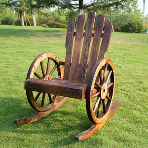 Outdoor <strong>Rocking</strong> <strong>Chair</strong> Wagon Wheel Comfortable Modern <strong>Wooden</strong> Seat Patio Furniture <strong>Wooden</strong> <strong>Chair</strong> for Garden - Product Image 1