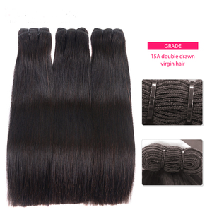 Extensiones de Cabello Humano Virgen <span class=keywords><strong>Brasileño</strong></span> Liso Sin Procesar de Doble Trama de Guangzhou Guarantee Hair con Cierre - Product Image 3