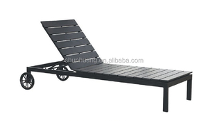 Chaise longue d'extérieur en aluminium et bois plastique <span class=keywords><strong>avec</strong></span> roulettes pour la <span class=keywords><strong>plage</strong></span> - Product Image 2