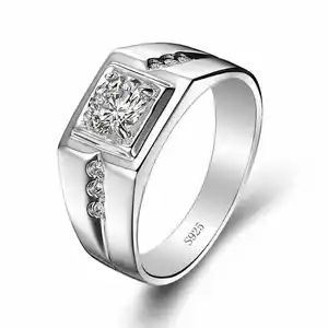 Online free shopping pure value 925 silver mens diamond engagement rings