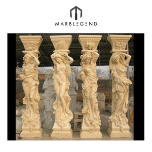 De alta calidad de estilo occidental mano ansiaba estatua columnas de mármol pilares - Product Image 1