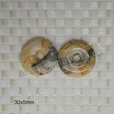 Natural agate batu pendant gemstone donut donat grosir