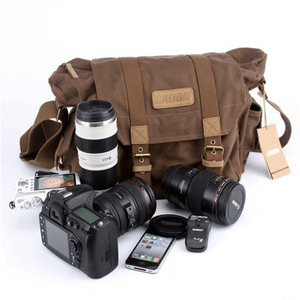 Original Caden F1 Vintage Canvas DSLR <strong>Camera</strong> <strong>Messenger</strong> <strong>Bag</strong> Soft Diagonal Single Shoulder <strong>Bag</strong> for Cameras - Product Image 4