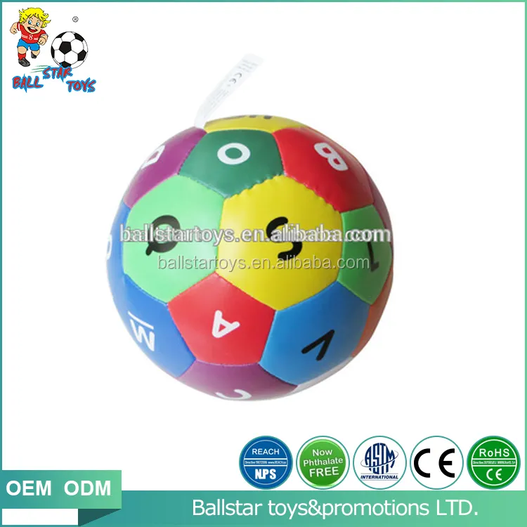 PU soft soccer ball toy/stuffed letter educational toy ball for baby outdoor