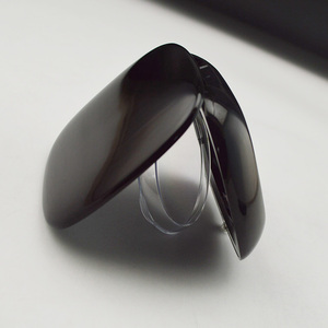 Glossy Black Round Shape Single 63mm Pan <strong>Powder</strong> <strong>Compact</strong> With Bounce Button Closure - Product Image 4