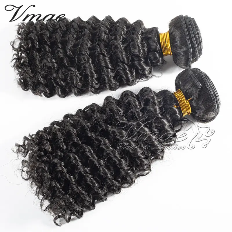 VMAE Natural Style Kinky Curly Virgin Human Hair Weft Bundles Brazilian Hair Extension with Mongolian Burmese Vietnamese Weave