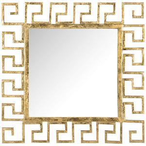 Greek Key Antique Iron and Wood Frame <strong>Gold</strong> <strong>Rectangular</strong> Wall <strong>Mirror</strong> - Product Image 2