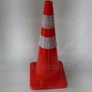 Trafik Konisi - 28 İnç Beyaz, Esnek PVC, Yüksek Görünürlük Güvenliği için Yansıtıcı Şeritli - Product Image 5