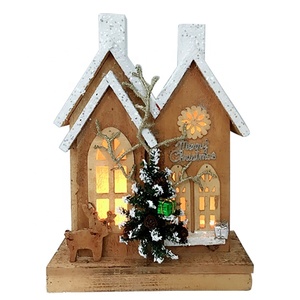 Casa de Iglesia de Madera con Luces LED para Decoración Navideña de Interior, Artículo Navideño al <span class=keywords><strong>por</strong></span> <span class=keywords><strong>Mayor</strong></span> - Product Image 3
