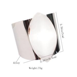 HANSIDON Kim Loại Sáng Bóng Tuyên Bố Choker Punk Đồ Trang Sức Quyến Rũ Độc Đáo Hợp Kim Khai Trương Cuff Vòng Đeo Tay & Bangles Tuyên Bố Đồ Trang Sức - Product Image 6