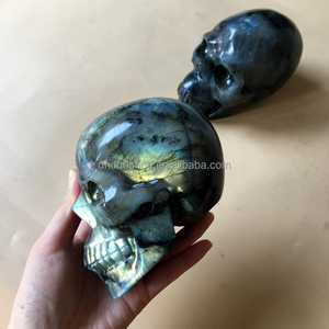 Teschi in Labradorite Naturale Luccicante Intagliati a Mano, Teschi in Cristallo di Quarzo per Decorazione - Product Image 2