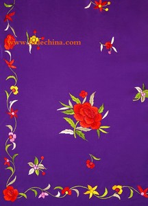 <span class=keywords><strong>Manton</strong></span> de Manila 100% de 45 pulgadas, chales de flamenco español de seda pura bordada a mano - Product Image 3