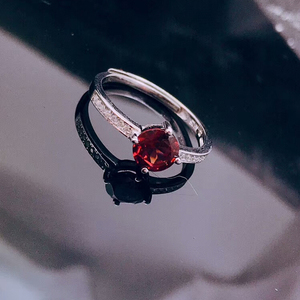 Venta al por mayor Granato <span class=keywords><strong>Granate</strong></span> Zircon nueva moda Vintage rojo <span class=keywords><strong>granate</strong></span> 925 anillo de piedra de plata para mujeres para boda y fiesta - Product Image 4