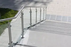 Neues Design Glas geländer Treppen/Metall Treppen geländer mit Edelstahl Rund baluster