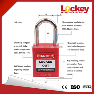 Lockey buen <span class=keywords><strong>precio</strong></span> OEM llave maestra eléctrica el plástico <span class=keywords><strong>de</strong></span> acero Candado <span class=keywords><strong>de</strong></span> <span class=keywords><strong>Seguridad</strong></span> <span class=keywords><strong>De</strong></span> nylon - Product Image 4