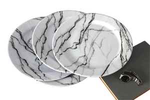 Vaisselle en mélamine <span class=keywords><strong>de</strong></span> haute qualité avec veinage <span class=keywords><strong>de</strong></span> <span class=keywords><strong>marbre</strong></span>, design personnalisé, assiettes rondes - Product Image 5