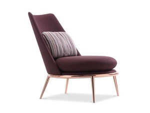 Lussuosa moderna sedia in acciaio inossidabile oro con rivestimento in velluto morbida e comoda poltrona per soggiorno - Product Image 3