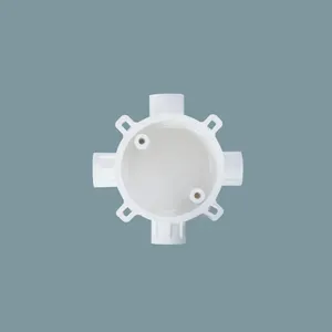 High Quality CPVC Four Way Deep Round Junction Box for electrical conduits