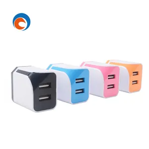 Charger Multi Usb Charger Uni Eropa US Tahan Api Bahan 2 Amp Dual Usb untuk Sebagian Besar Produk Digital Charger Dinding