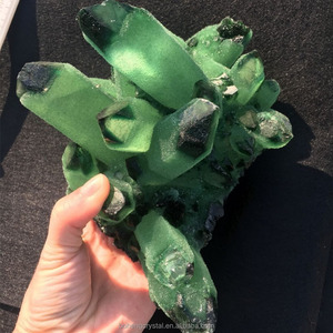 Scuro naturale cristallo fantasma verde fantasma di cristallo di quarzo cluster - Product Image 3
