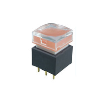 Interrupteur à bouton-poussoir momentané 1NO SPST éclairé par LED RVB couleur, bornes en laiton/argent, 12VDC 100mA, durée de vie mécanique de 2 millions de cycles