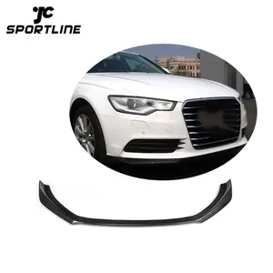 Serat Karbon Depan Spoiler Wing Bibir Bumper Depan Cocok untuk Audi A6 C7 Facelift 2013up