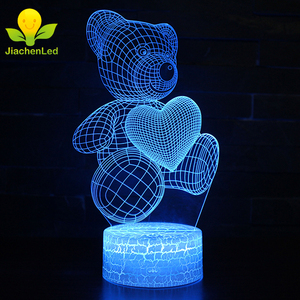 3D trực quan <span class=keywords><strong>LED</strong></span> ánh sáng ban đêm nhựa pin đèn 7 màu thay đổi RGB cảm ứng ánh sáng <span class=keywords><strong>LED</strong></span> Lưu ý Hội Đồng Quản trị với màu sắc - Product Image 4