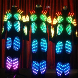 Trajes de baile Pixels LED Tron, trajes LED a todo color controlados inalámbricos - Product Image 6