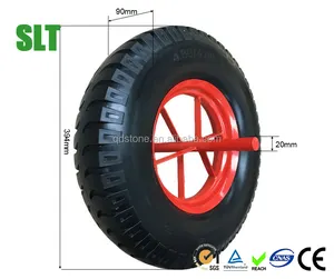 4.80/4.00-8 PU schuim kruiwagen wiel met effen axle 16 inch platte gratis tire