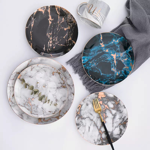 FENN Décoration <span class=keywords><strong>de</strong></span> mariage <span class=keywords><strong>de</strong></span> haute qualité Assiette à dîner en <span class=keywords><strong>marbre</strong></span> en céramique personnalisée avec bord doré Ensemble <span class=keywords><strong>de</strong></span> vaisselle <span class=keywords><strong>de</strong></span> luxe pour la maison et la <span class=keywords><strong>cuisine</strong></span> - Product Image 5