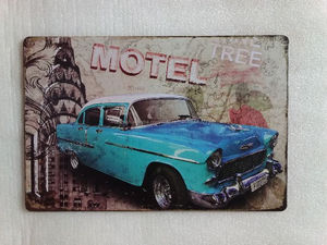 <span class=keywords><strong>El</strong></span> Motel Coche Placa Cartel de chapa Retro Metal Art Poster Vintage <span class=keywords><strong>Bar</strong></span> pub hogar Decoración de Pared - Product Image 1
