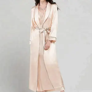 Nightgowns His And Hers Robes Women Soft Silk SatinSexy Sheer Nightgowns Sleepwear Bath Robe