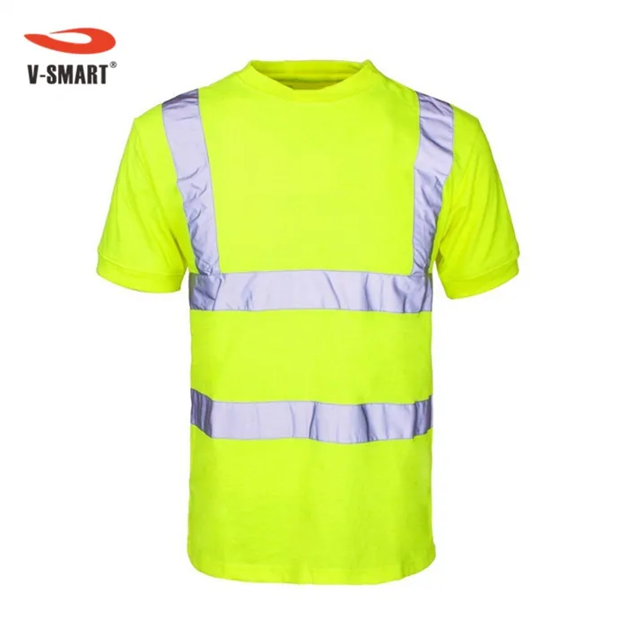 Custom Mens Reflective Tracksuit Fluorescent T-shirt Track Jogging Suit Sweatsuit Reflective Short Sleeve Work T Shirt