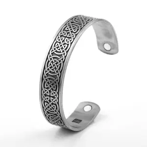 YIWU Norse Viking Irish Knot Kesehatan Cuff Gelang Adjustable Terapi Magnetik Perhiasan Celtics Simpul Gelang Pria Wanita Hadiah
