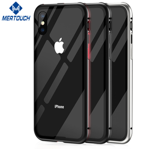Imán flip teléfono caso para el iphone 360 marco de metal protector con vidrio templado claro alto - Product Image 2