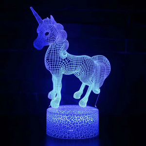 Tocco di colore 3d <span class=keywords><strong>Lampada</strong></span> Illusion Ha Condotto La Luce di Notte del USB <span class=keywords><strong>Lampada</strong></span> Da Tavolo per I Bambini Del Bambino Scherza il Regalo Camera Da Letto Comodino Cavallo Unicorno - Product Image 5