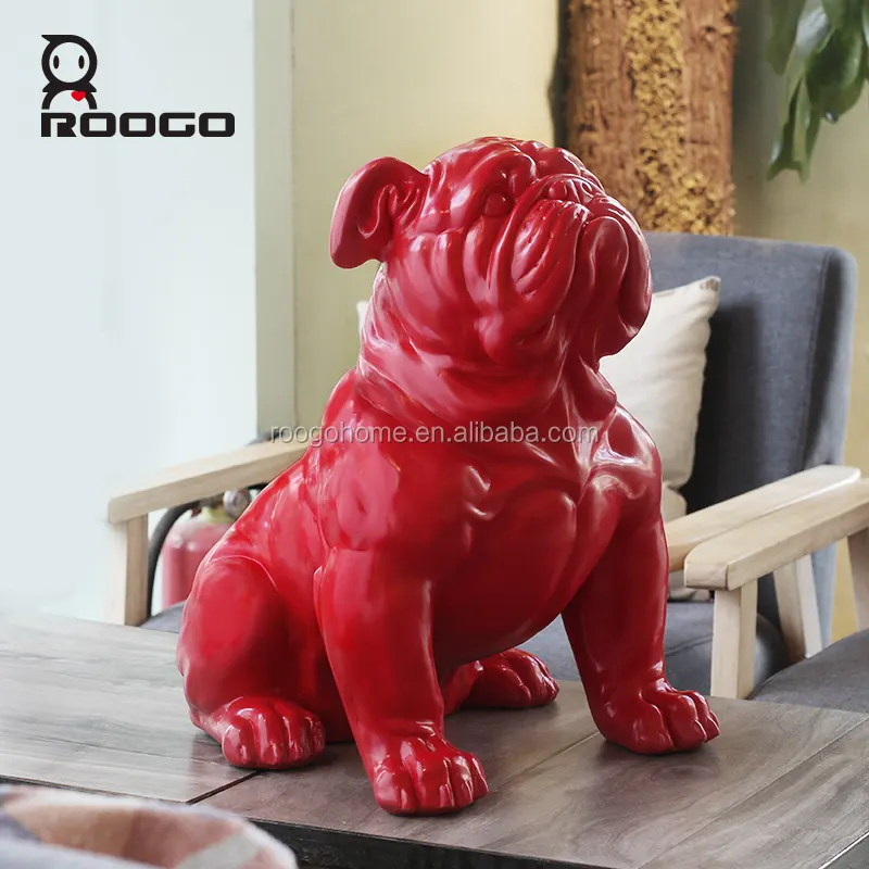 Roogo stemmen rode hond liefhebbers hond mooie engels bulldog puppies voor koop vrouwelijke honden hars thuis ornament