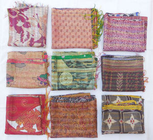 Hot Wholesale Sale!! 100 Pcs Handmade Kantha Work Silk <b>Scarf</b> Stole on Best Prices - Product Image 1