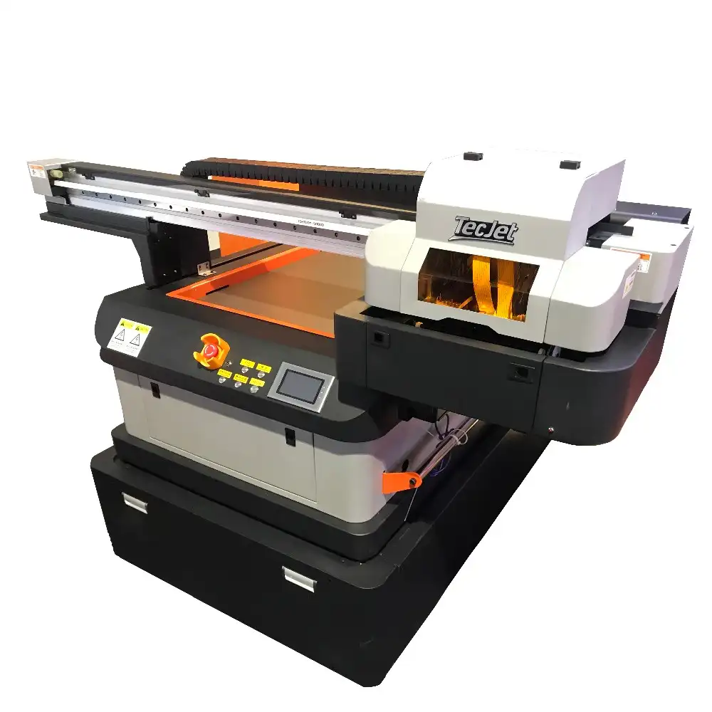 Tecjet impressora uv lisa para máquina de impressão, cobertura móvel diy 6090g