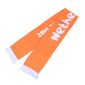 Foulard de football néerlandais imprimé, écharpe cadeau promotion, Orange, écharpe néerlandaise