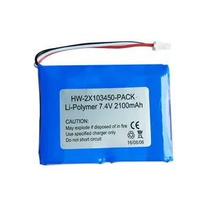 Baterai Lipo 7.4V 103450-2S 2100Mah Baterai Polimer Li-ion dengan CB, IEC BIS Certificates