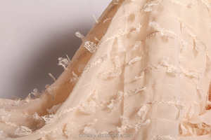 Kain <span class=keywords><strong>Chiffon</strong></span> Renda Rumbai Desain Baru 100% Poliester untuk Gaun - Product Image 4