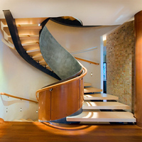 Escalier en colimaçon moderne en bois massif et métal galvanisé, durable et écologique, pour intérieur, préfabriqué, garantie 3 ans